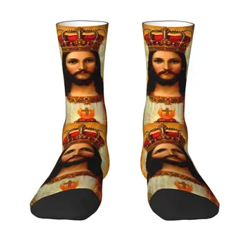 Носки Harajuku Lord Jesus Christ God Для мужчин и женщин, теплые футбольные спортивные носки с 3D-печатью