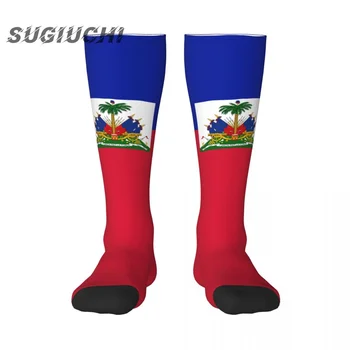 Носки с 3D принтом флага Гаити из полиэстера для мужчин и женщин, повседневные высококачественные носки Kawaii, носки для уличного скейтборда