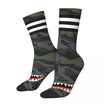 Носки с акулами от Денниса Вебера из ShreddyStudio, забавные мужские носки, камуфляжные бесшовные носки в стиле харадзюку, подарочный рисунок