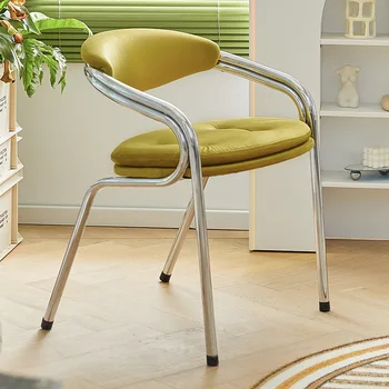 Обеденный стул из скандинавского металла в стиле ретро, ресторан, современный обеденный стул для отдыха, спинка табурета, мебель для дома Sillas De Comedor