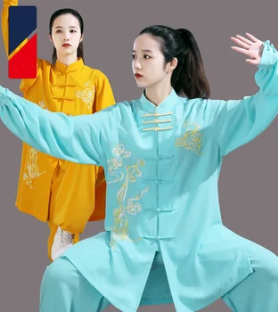 Одежда для тайцзи, Дышащая тренировочная одежда, женская одежда для боевых искусств, одежда для выступлений, вышивка 2022, Новый стиль