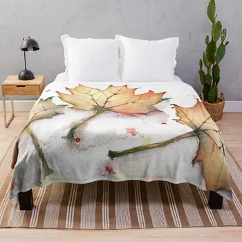 Одеяло с опавшими листьями, покрывало для зимнего дивана, стеганое одеяло