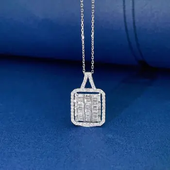 Ожерелья с натуральными белыми бриллиантами YM2023, массивное белое золото 18 карат, бриллианты 0,55 карат, подвески, ожерелья для подарков на День рождения