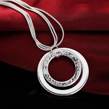 Очаровательные Модные ожерелья из стерлингового серебра 925 пробы, классические ювелирные изделия, колье-цепочка 18 дюймов, колье для женщин, рождественские подарки для вечеринок