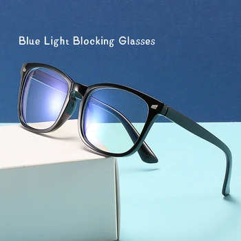 Очки, блокирующие Синий свет, Мужские И женские Оптические очки с квадратным синим фильтром Против синих лучей, Матовые Черные Прозрачные очки gafas