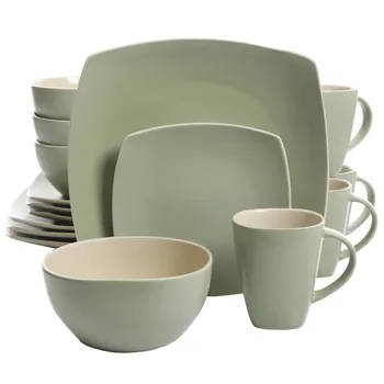 Пастельно-зеленый набор посуды Soho Lounge из 16 предметов