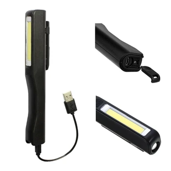 Перезаряжаемая светодиодная COB Портативная лампа для проверки работы в кемпинге Ручной фонарик Магнитный для бытовой мастерской Автомобильного кемпинга