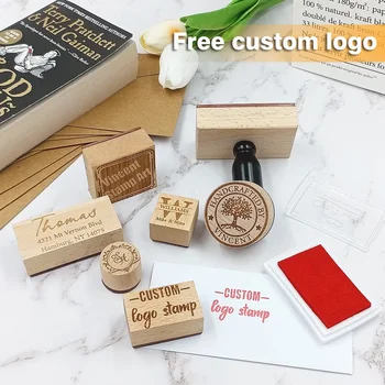 Персонализированные деревянные штампы, резиновый штамп, индивидуальный четкий логотип для пригласительных марок для украшения вечеринки или скрапбукинга