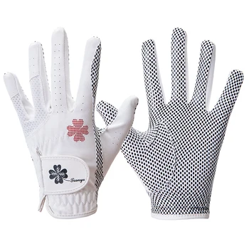 Перчатки для гольфа женские из искусственной кожи с силиконовыми противоскользящими частицами, дышащие руки