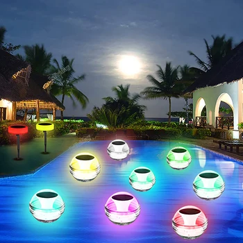 Плавающие светильники для бассейна Солнечные светильники для бассейна RGB, меняющие цвет, Водонепроницаемый светодиодный ночник IP65 для бассейна, декора пруда в гидромассажной ванне