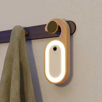 Подвесной деревянный индукционный ночник для человеческого тела с USB-зарядкой, доска объявлений, Беспроводное Прикроватное освещение кухонного шкафа, Настенный светильник