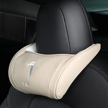 Подушка для шеи в подголовнике автокресла для Tesla Model 3 Y 2022, Кожаная Внутренняя Подушка для шеи forTesla Model Y 2023, Аксессуары