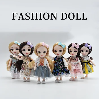 Полный набор 1/12 кукол BJD Принцесса Одевается с одеждой и обувью 16 см Аниме Кукла с подвижными суставами Фигурная модель Игрушки для девочки Подарок мальчику