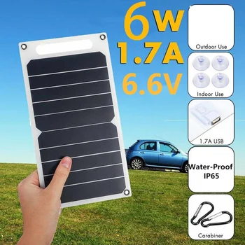 Полугибкая Солнечная панель мощностью 6 Вт 6,6 В с одной зарядной панелью USB На открытом воздухе Удобная панель питания мобильного телефона SunPower Charging Bank