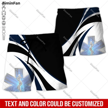 Пользовательское название EMS EMT Physical Therapy Мужские настольные шорты с 3D полной печатью Мужские летние Гавайские короткие брюки Повседневные пляжные брюки