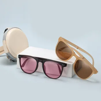 Поляризованные солнцезащитные очки Складные солнцезащитные очки с защитой от ультрафиолета В том же стиле Женские солнцезащитные очки Мужская мода