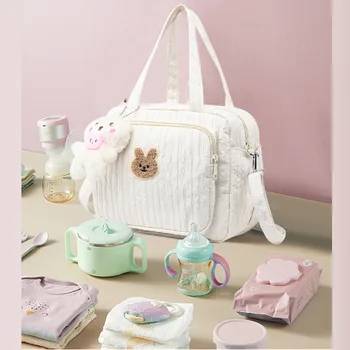 Портативная сумка для детских подгузников, Модная Милая Мультяшная Сумочка, Сумка для сообщений, сумка через плечо, сумка для хранения детских вещей на открытом воздухе большой емкости
