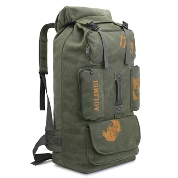 Походный рюкзак для кемпинга Объемом 100 л, Большой Холщовый рюкзак для багажа, рюкзак для альпинизма на открытом воздухе, рюкзак с несколькими карманами