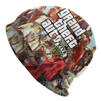 Приключенческая игра Grand Theft Auto Капот Вязаная шапка Мужская Женская мода Унисекс GTA Теплые зимние шапочки Кепка
