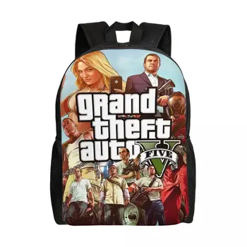 Приключенческая игра Grand Theft Auto Туристический рюкзак для мужчин и женщин, школьный рюкзак для ноутбука, сумки для студентов колледжа GTA