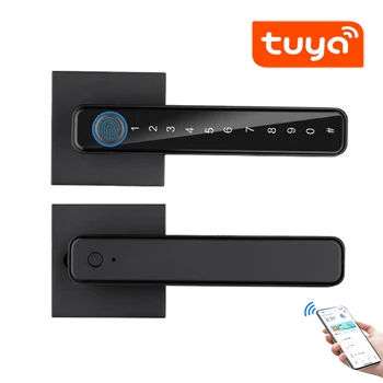 Приложение Tuya SmartLife Умный пароль по отпечатку пальца Код с одинарной защелкой Ригельный замок с ключом для внутренней деревянной двери Используется