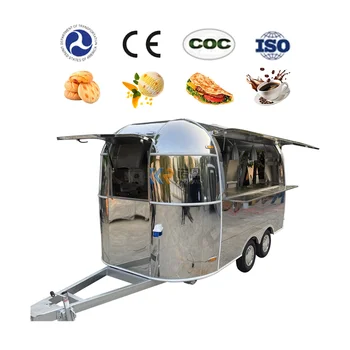 Продаются прицепы для грузовиков быстрого питания Airstream Mobile Kitchen на заказ, полностью оборудованная тележка для кофе и мороженого на колесах