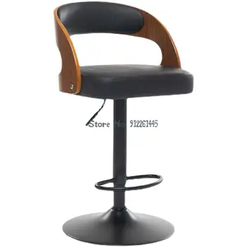 Простой барный стул, американский высокий табурет, подъемный вращающийся барный стул, легкая роскошная стойка регистрации в кафе, железный барный стул