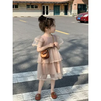 Пышная юбка из органзы для девочек серии Heavy Industry Sen 2023, летнее новое стильное платье принцессы для девочек