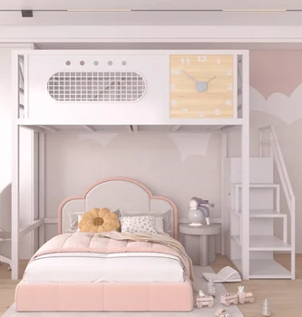 Рельефная кровать iron art экономит пространство в маленькой квартире, кровать-чердак, высокая и низкая железная кровать