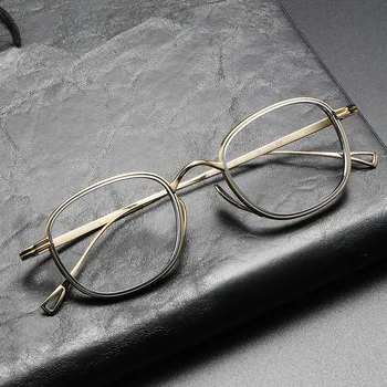 Ретро Оправа для очков из чистого титана, женские новые винтажные ультралегкие очки, подходящие к многоугольным очкам по рецепту, мужские очки, очки