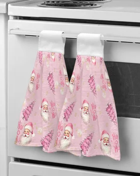Рождественские Полотенца для рук со Снежинками Санта-Клауса Кухонные Салфетки для мытья посуды из микрофибры, Салфетка для чистки ванной комнаты, Впитывающие полотенца для подвешивания