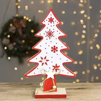 Рождественский Столовый сервиз Снежинка Деревянные Украшения для Рождественской елки Детский подарок Navidad Поделки Подарки Noel Home Natal Noel Deco