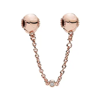 Розовое золото с тиснением в виде сердца, 50 мм, защитные цепочки, подвески для женщин, оригинальные ювелирные украшения, браслеты 
