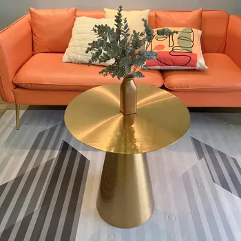 Роскошный журнальный столик Металлический чайный столик в скандинавском стиле, диван для гостиной, золотой угловой столик, дизайнерские круглые чайные столики, прямая поставка