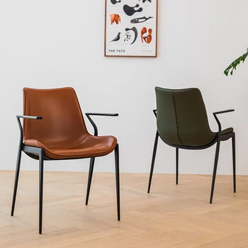 Роскошный итальянский обеденный стул Nordic, кухонное седло, кожаный стул для столовой, бизнес-стол, мебель для дома Sillas WKDC