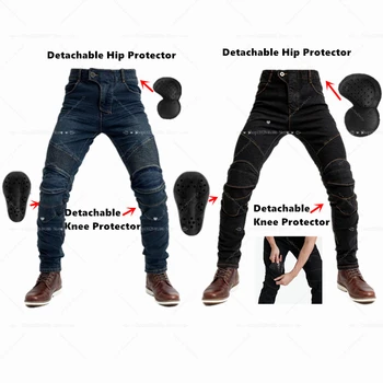 Рыцарские штаны, мотоциклетные джинсы, гоночные брюки, зимние мотоциклетные штаны для защиты от падения для бездорожья