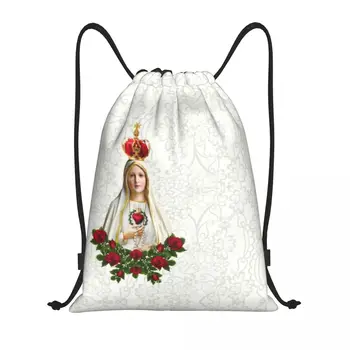 Рюкзак Богоматери Фатимской на шнурке, рюкзак для спортивного зала, портативный Португальский розарий, католическая сумка для тренировок Пресвятой Девы Марии.