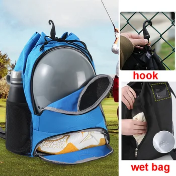 Рюкзак на шнурке, футбольный баскетбольный рюкзак с отделениями для обуви и мячей и мокрым карманом, сумка для спортзала, рюкзак для мужчин и женщин