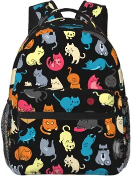 Рюкзак с милым животным котом, повседневные походные рюкзаки для кемпинга, легкий рюкзак, сумка для женщин, Мужская сумка для книг