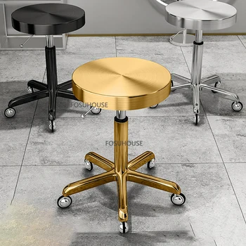 Салонный стул Nordic 304 из нержавеющей стали, салонная мебель для салона красоты, парикмахерский стул с вихревым подъемом, стул для салона красоты