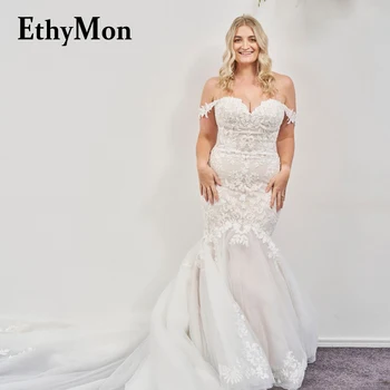 Свадебное платье Ethymon Decent с трубой для женщин, милая, с открытыми плечами, придворный шлейф, без спинки, Vestidos De Novia, Персонализированное