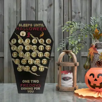 Сверхмощный Адвент-календарь на Хэллоуин из массива дерева Календарь обратного отсчета на Хэллоуин Многоразовое украшение для дома на 31 счастливый день