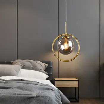 Светильники в скандинавском стиле Современная минималистичная прикроватная люстра для спальни Ресторан Magic Bean Bar Креативный Стеклянный подвесной светильник