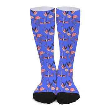 Светло-голубые носки Hannukah Flamingo Menorah, черные носки, детские носки, мужские носки