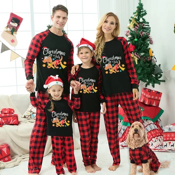 Семейные пижамы в тон Рождеству Christams In July, комплекты пижам для домашних животных черного цвета с длинными рукавами