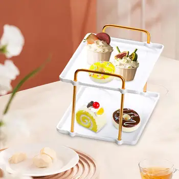 Сервировочный лоток для фруктовых кексов, 2-х уровневый сервировочный лоток, декоративный лоток для стола