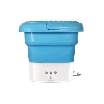 Синяя портативная стиральная машина для путешествий, мини-складная стиральная машина комбинированная с небольшой складной корзиной для слива