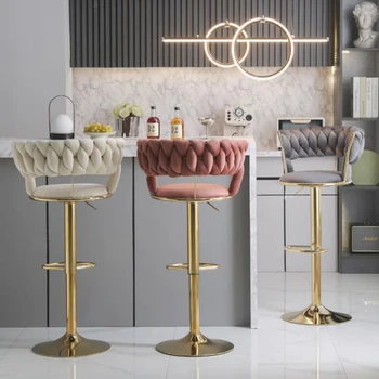 Скандинавский Европейский барный стул, Высокое кухонное роскошное обеденное кресло, Роскошный обеденный стул, Дизайнерское оформление интерьера Sillas Para Comedor