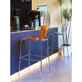 Скандинавский прозрачный барный стул с высокой ножкой, акриловый домашний стульчик для кормления, барный стул bancos para bar, набор барных стульев из 2 предметов, gabelli bar cucina