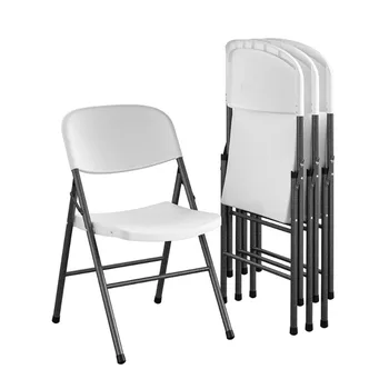 Складной стул из высококачественной смолы Mainstays, 4 комплекта, белая мебель для балкона, уличная скамейка